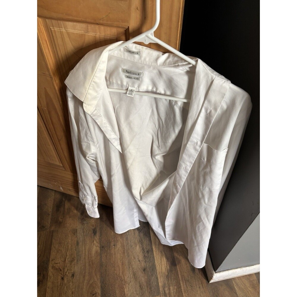 Van Heusen Men's White Long Sleeve Dress Shirt, Regular-Fit, Size 15